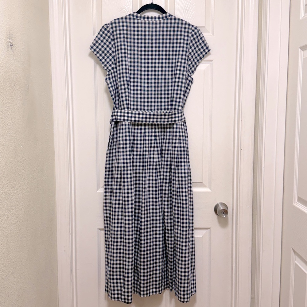 NWT Boden Arabella Linen Blend Dress in Navy Gingham - Picture 11 of 12